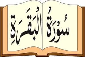 Image showing Quran and Surah Baqarah Written On It