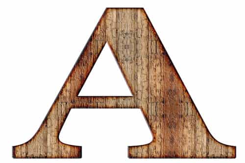 Wood textured Letter A