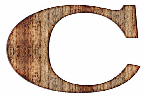 Wood textured Letter C