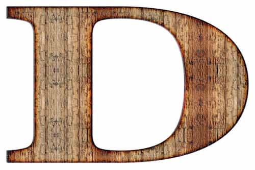 Wood textured Letter D
