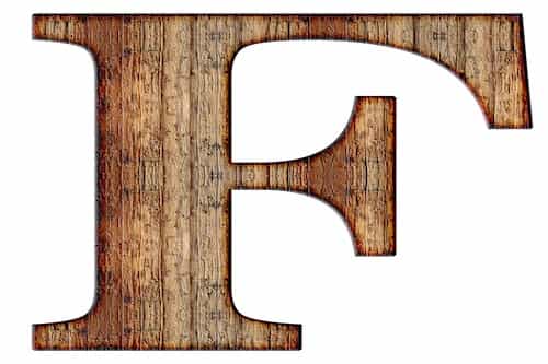 Wood textured Letter F