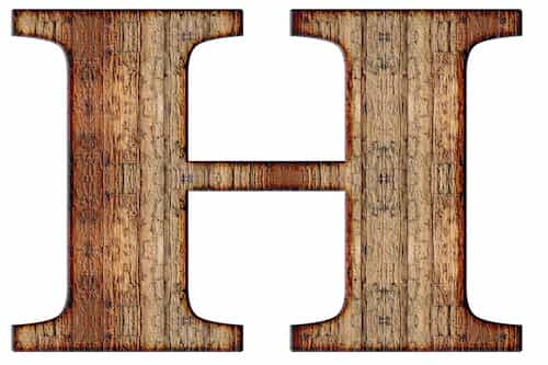 Wood textured Letter H