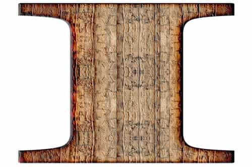 Wood textured Letter I