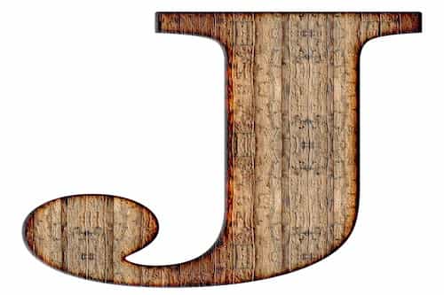 Wood textured Letter J