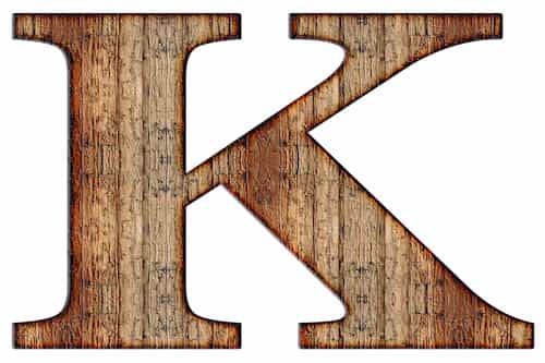 Wood textured Letter K