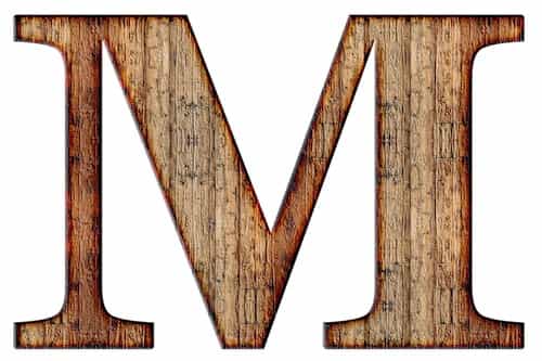 Wood textured Letter M
