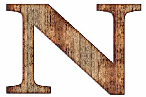 Wood textured Letter N