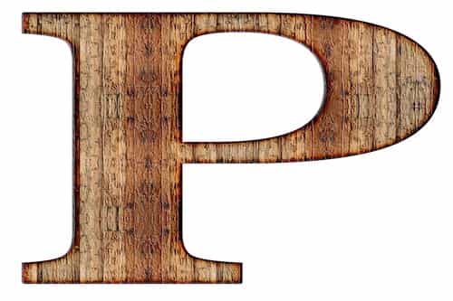 Wood textured Letter P