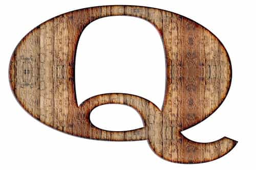 Wood textured Letter Q