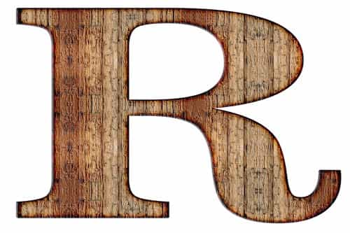 Wood textured Letter R
