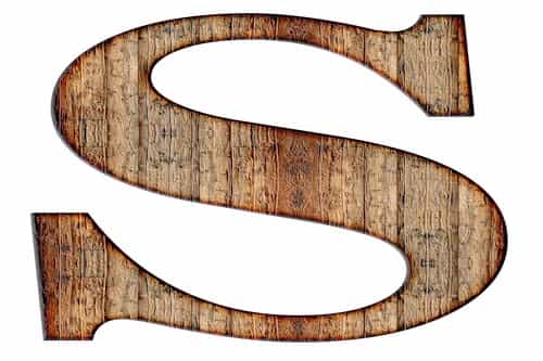 Wood textured Letter S