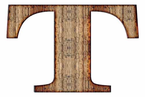 Wood textured Letter T