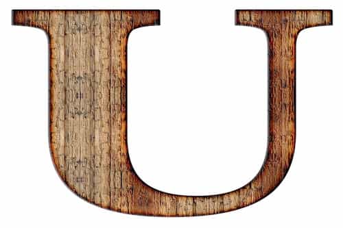 Wood textured Letter U