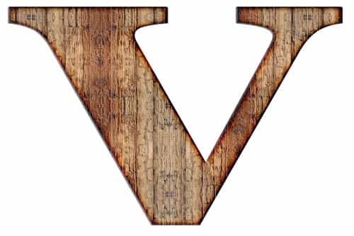 Wood textured Letter V