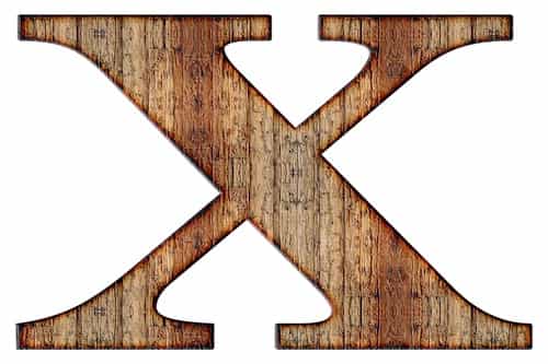 Wood textured letter X