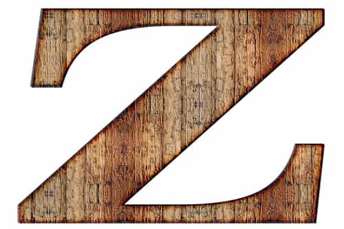 Wood textured letter Z