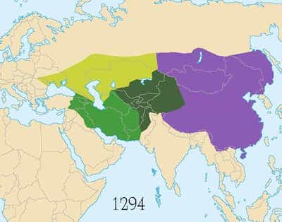 Mongol Empire Division Map of divided mongol empire