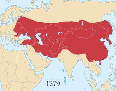 Mongol Empire Map Map of Mighty Mongol Empire