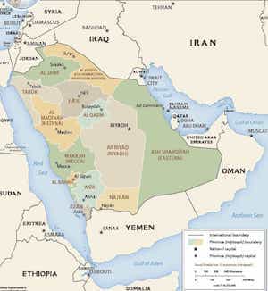 Saudi Arabia1 Map Of Modern Day Saudi Arabia