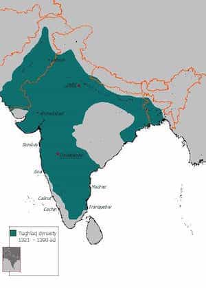 Tughlaq dynasty Map of Tughlaq Dynasty