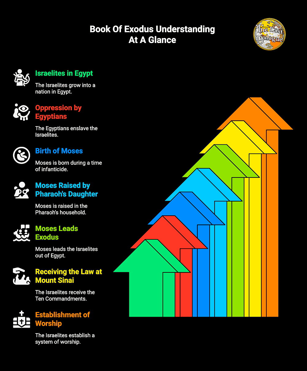 Book Of Exodus Topics Summary Infographic Showing Book Of Exodus Understanding At A Glance