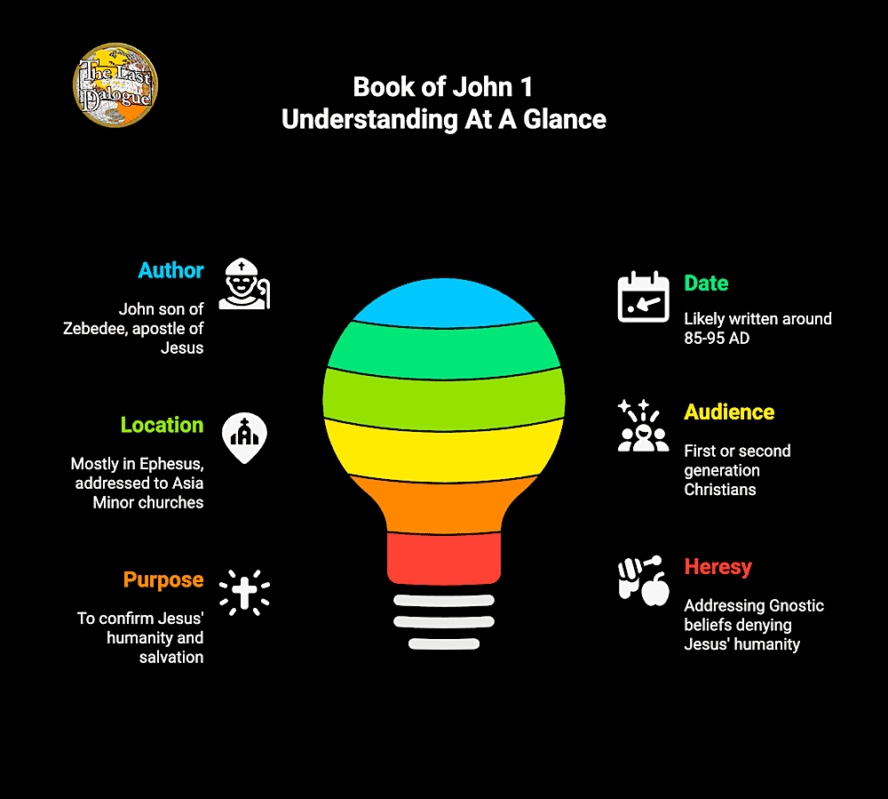 Book of John 1 Topics Summary Infographic Showing Book Of John 1 Understanding At A Glance
