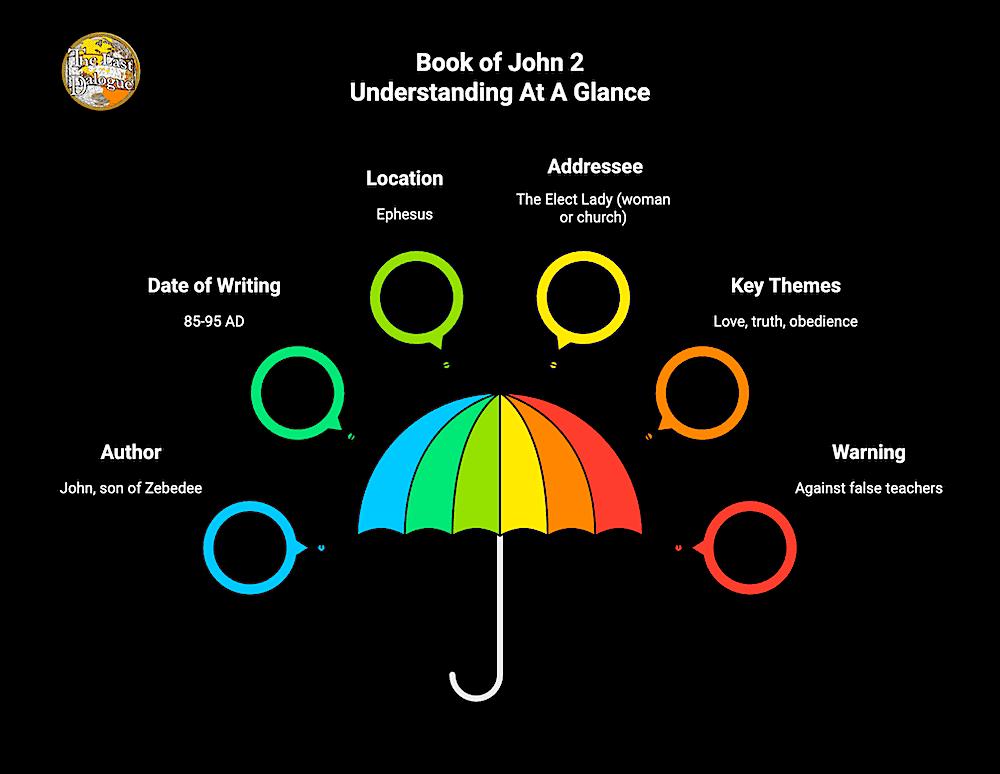 Book of John 2 Topics Summary Infographic Showing Book Of John 2 Understanding At A Glance