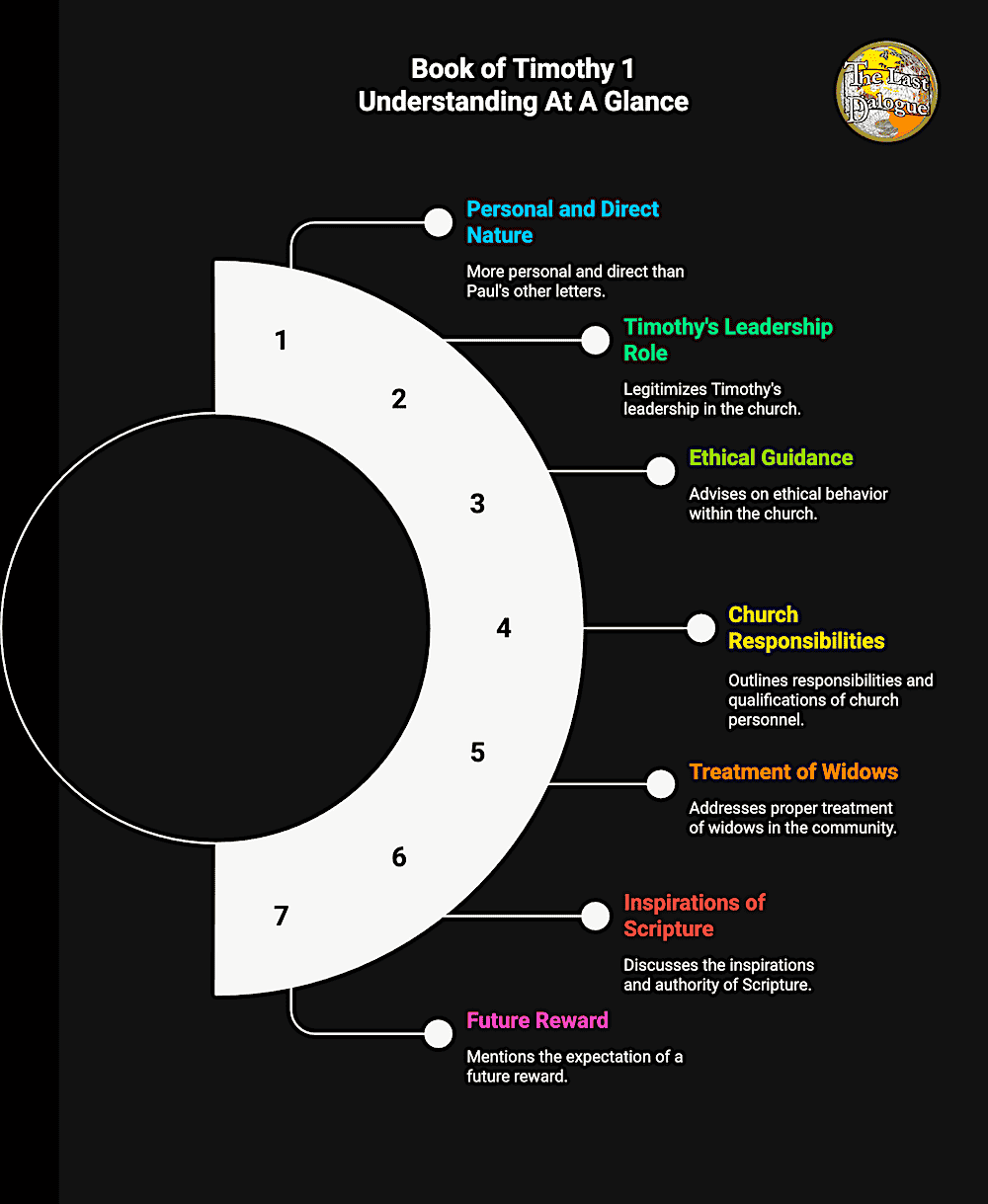 Book of Timothy 1 Topics Summary Infographic Showing Book Of Timothy 1 Understanding At A Glance