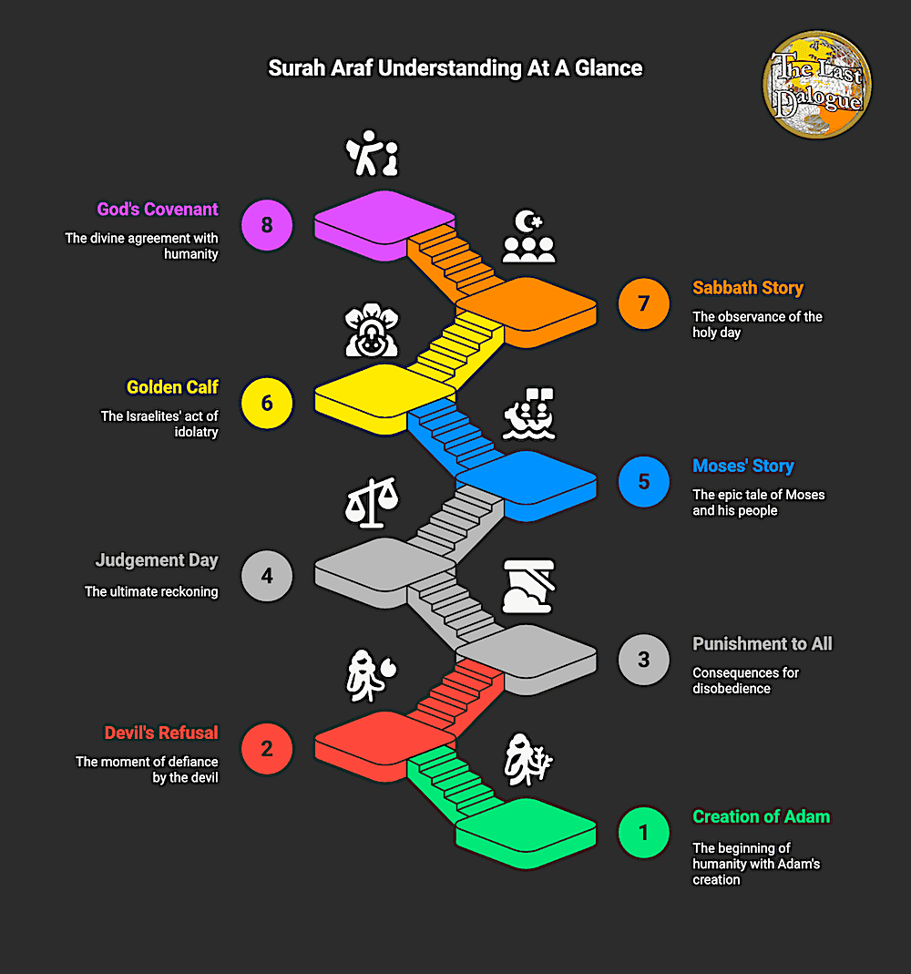 Surah Araf Topics Infographic Showing Surah Araf Understanding At A Glance