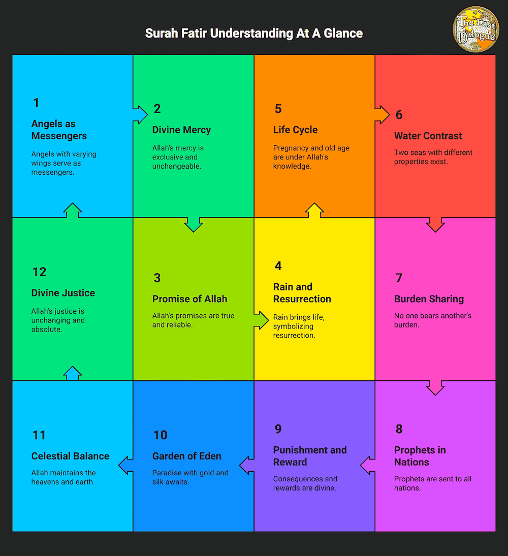 Infographic Showing Surah Fatir Understanding At A Glance