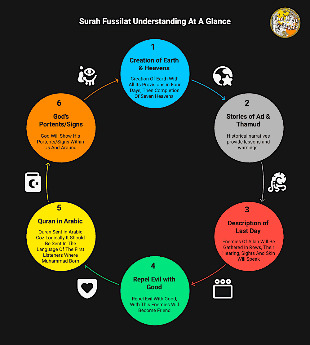 Surah Fussilat Topics Infographic Showing Surah Fussilat Understanding At A Glance