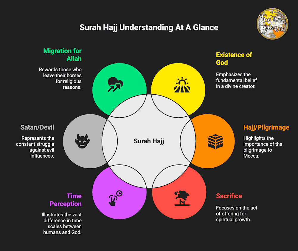 Surah Hajj Topics Infographic Showing Surah Hajj Understanding At A Glance