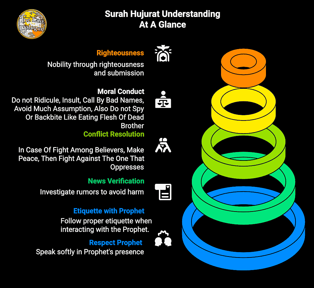 Infographic Showing Surah Hujurat Understanding At A Glance