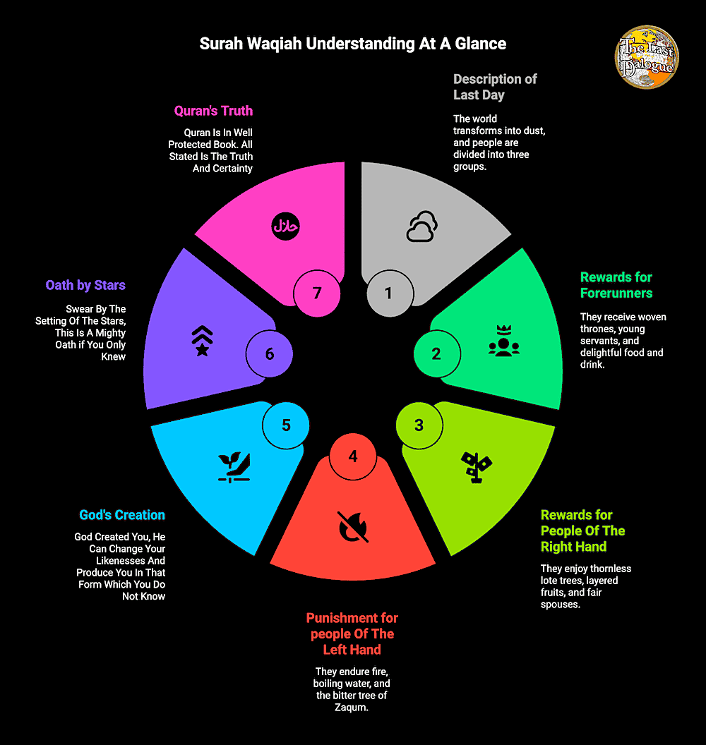 Infographic Showing Surah Waqiah Understanding At A Glance