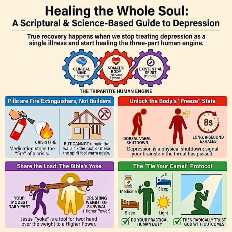 Bible Depression Healing Guide Infographic showing Bible Depression Healing Guide