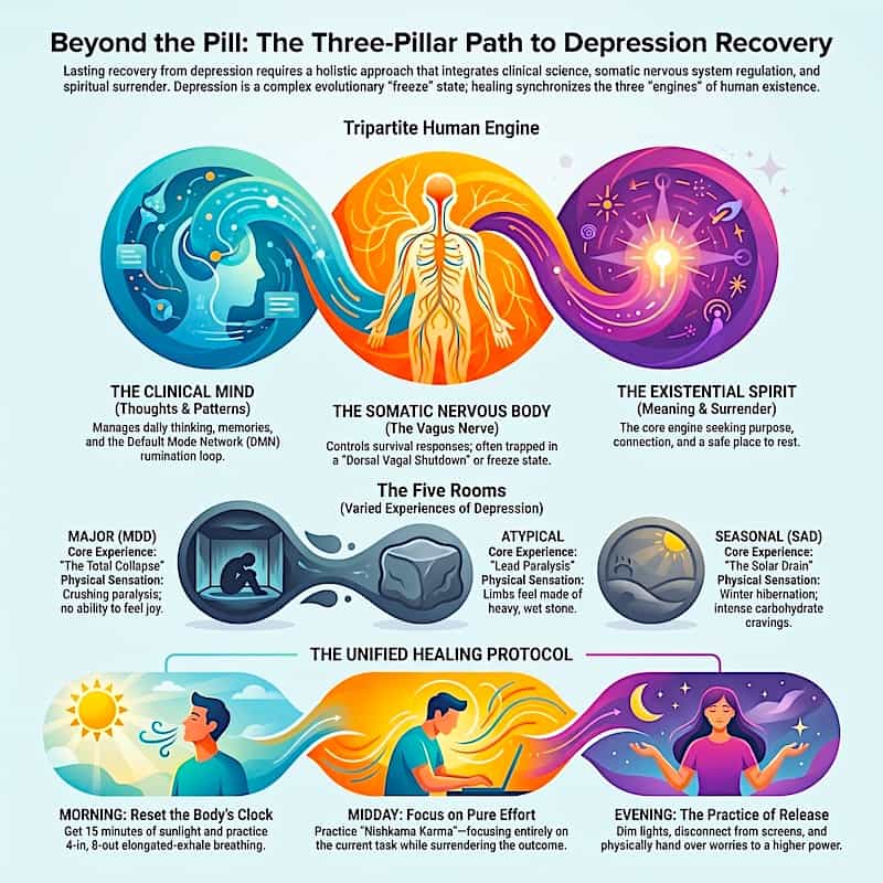 Depression Recovery Beyound the Pill Infographic showing Depression Recovery, Beyound the Pill