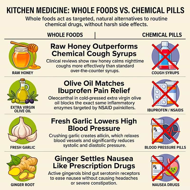 Infographic showing kitchen medicines