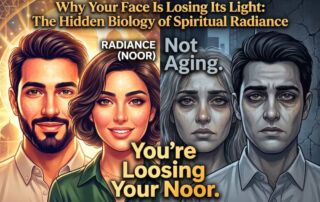 Split screen one side man & woman with bright faces other side with dull faces